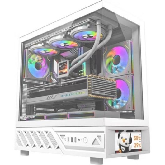 Caja PC Darkflash DS950V Midi Tower Display 6" Blanco