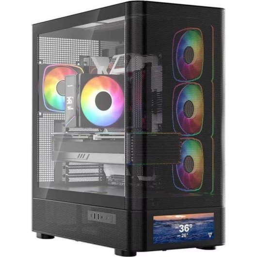 Boîtier PC Modecom Volcano AQ500 ARGB Midi Tower Noir