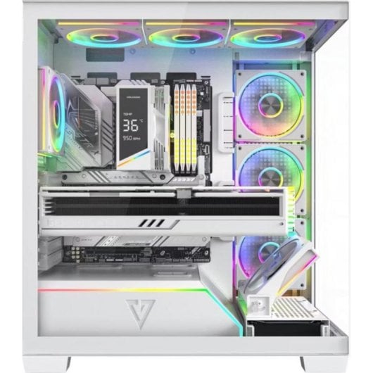 Caixa PC Modecom Volcano Stellar Plus ARGB Midi Tower Janela Vidro Temperado 8 Ventiladores