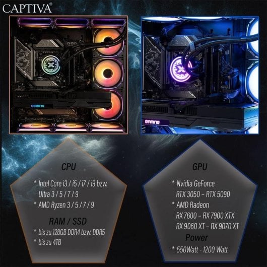 Desktop PC CAPTIVA 93143 Intel Core i5-14600KF 32GB 2TB SSD RTX 5060 Ti Windows 11