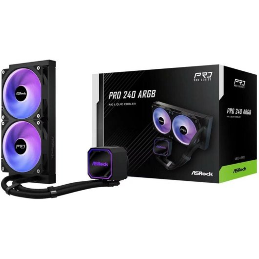 Refrigeração Líquida AsRock Pro 240 ARGB 240mm 2 Ventoinhas ARGB
