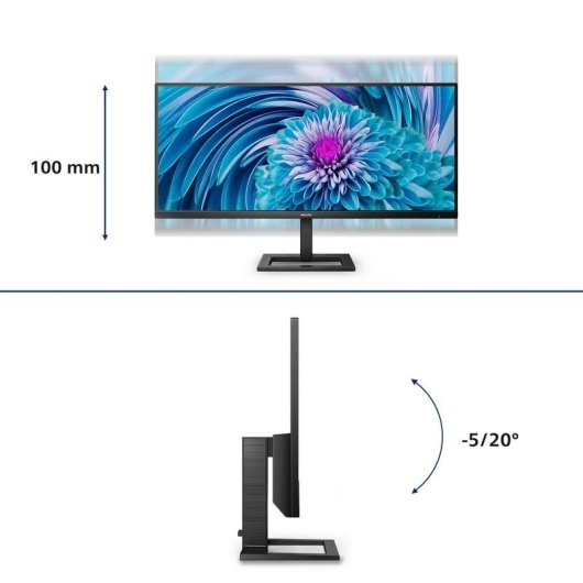 Écran PC Philips E Line 346E2LAE 34" UltraWide Quad HD 100Hz VA USB-C Hauteur Ajustable