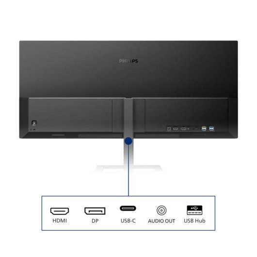 Écran PC Philips E Line 346E2LAE 34" UltraWide Quad HD 100Hz VA USB-C Hauteur Ajustable