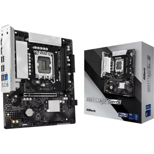 Placa Base ASRock H810M-X Gen5 Intel H810 LGA1851 DDR5 Micro ATX DisplayPort