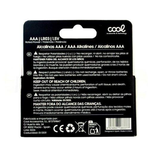 Alkaline Batterie AAA LR03 COOL Pack 8 Stück