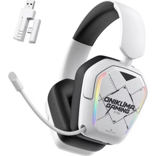 Casque Onikuma GT883 sans fil Bluetooth, câble, Over Ear gaming blanc
