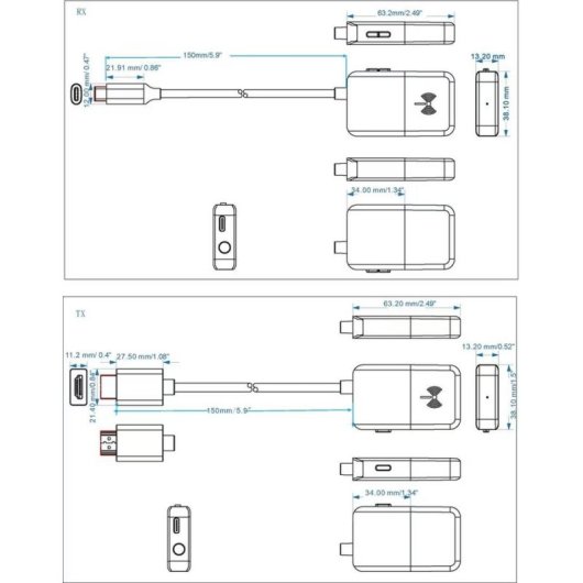 Switch HDMI USB-C Vision TC-USBCW Inalámbrico 4K 30 Hz