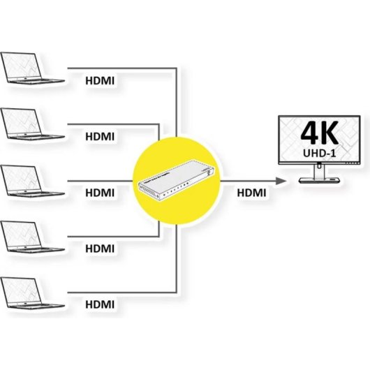 Switch Vidéo Roline 5x1 HDMI 4K60 avec Télécommande