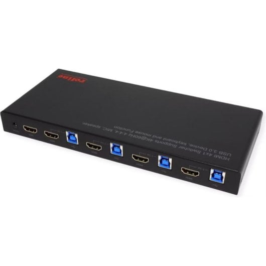Conmutateur KVM Roline 4x1 HDMI USB 3.2 4K 60Hz avec Hub USB