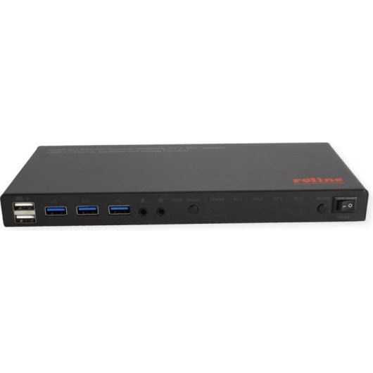 Conmutateur KVM Roline 4x1 HDMI USB 3.2 4K 60Hz avec Hub USB