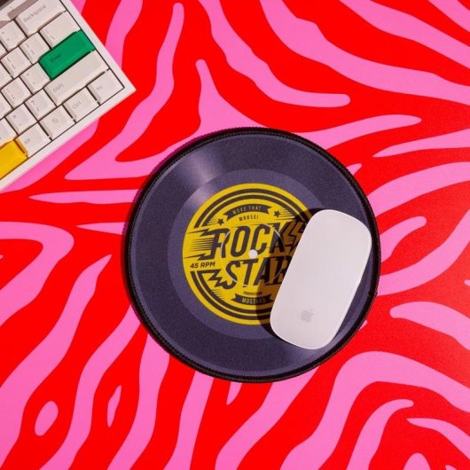 Mauspad Mustard Rock Star Mouse Mat Rundo Antideslizante Multicolor