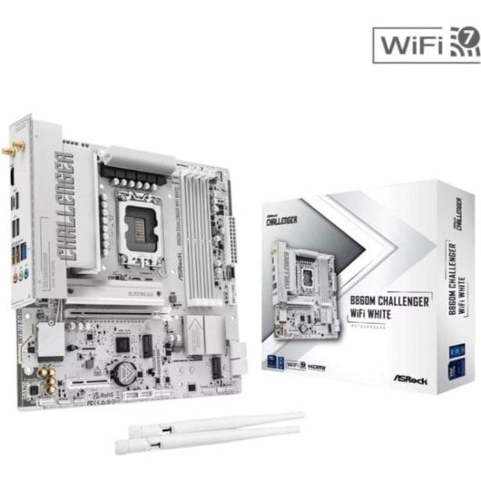 Placa Base AsRock B860M Challenger WiFi White Intel B860 LGA 1851 DDR5 Micro ATX Wi-Fi 7