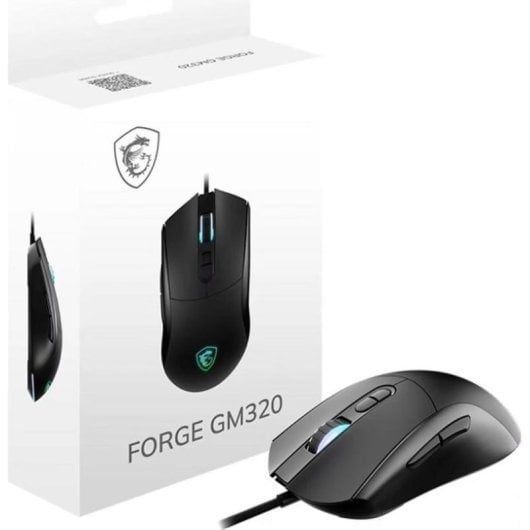 Ratón MSI Forge GM320 USB 12800 DPI Noir RGB 6 Boutons
