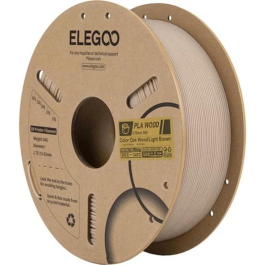 Filamento PLA Elegoo 50.203.0652 Heller Eichenholz Marrón 1,75 mm Madera Realista