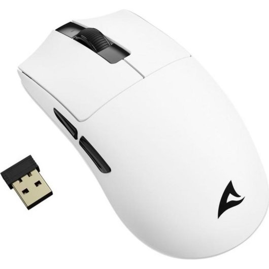 Sharkoon FIREGLIDER One Ratón Gaming Cableado Inalámbrico 50G DPI Ajustable Blanco