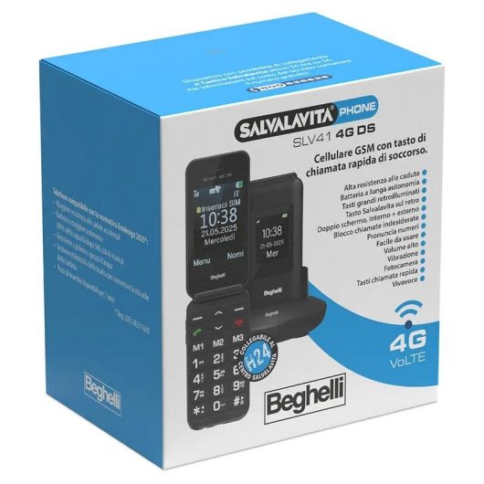 Teléfono móvil Beghelli SLV41 Senior 4G Negro 2.8" SIM única