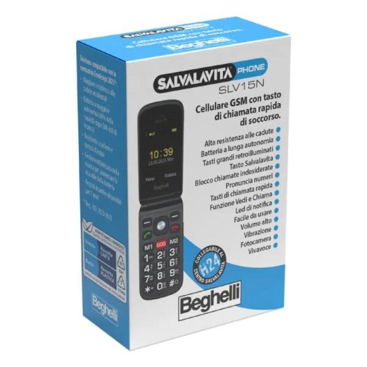 Teléfono móvil Beghelli 9137N Concha Dual SIM 2.4" 1.3 MP Negro