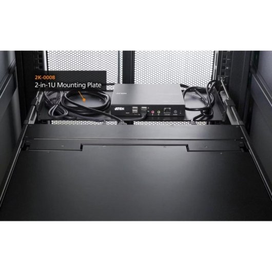 Placa de montaje Aten 2K-0008 1U Negro para rack