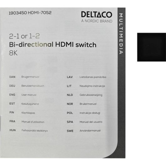 Deltaco HDMI-7052 Video-Switch 3 Eingänge 3 Ausgänge 8K Ultra HD