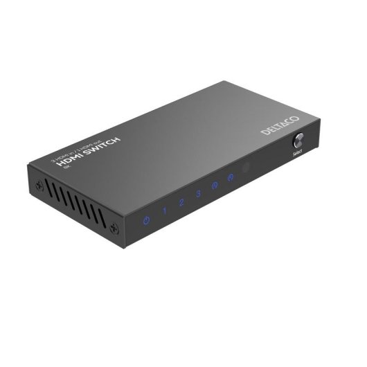 Conmutador de Vídeo Deltaco HDMI-7053 8K Ultra HD USB-C Negro