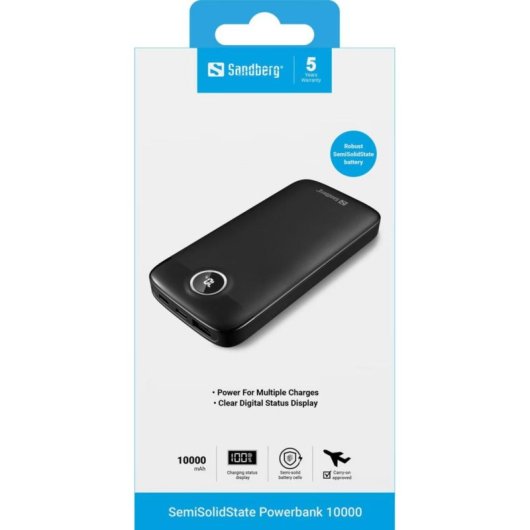 Powerbank Sandberg SolidState 10000 mAh 20W USB-C LED