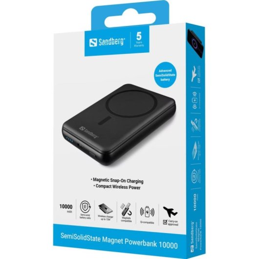 Powerbank Sandberg SemiSolidState Magnet 10000 mAh MagSafe