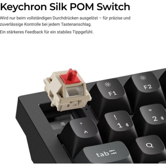 Tastatur Keychron V6 Ultra mechanisch 100% QWERTZ mit Silk POM Red Switches und RGB