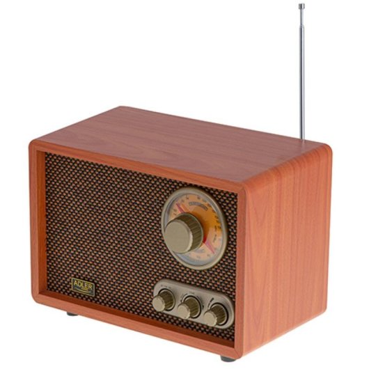 Radio Portátil Adler AM/FM 10W Bluetooth Marrón