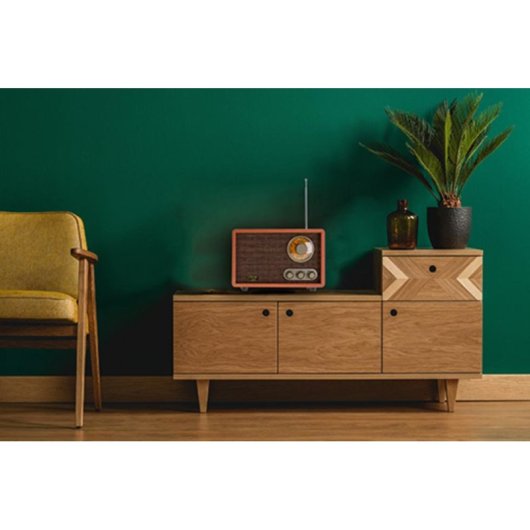 Radio Portátil Adler AM/FM 10W Bluetooth Marrón