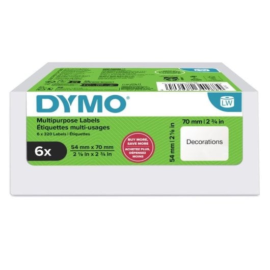 Etichette DYMO Multiuso 54 mm x 70 mm 6 Rulli