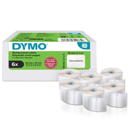 Etichette DYMO Multiuso 54 mm x 70 mm 6 Rulli