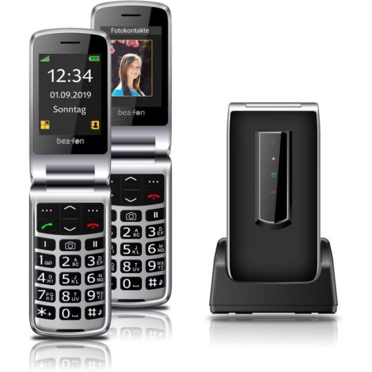 Mobiltelefon Beafon SL495 LTE Clamshell 2.4" 4G Schwarz Silber