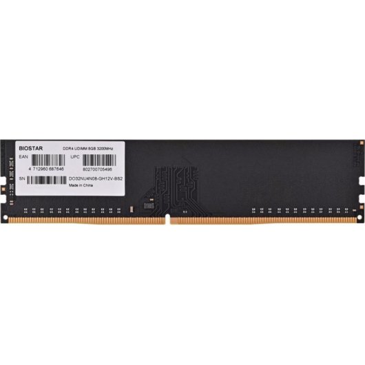 Mémoire RAM Biostar DO32NU4N08 8GB 1x8GB DDR4 3200MHz CL16 DIMM Taiwan