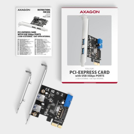 Tarjeta de Interfaz Axagon PCEU-232RS PCIe a USB 3.2 Gen 1