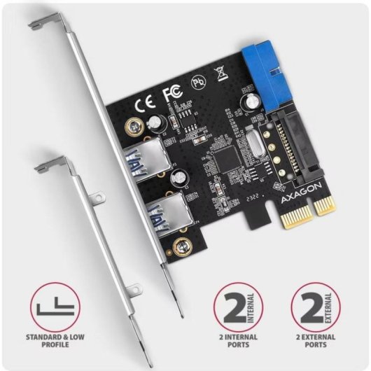 Tarjeta de Interfaz Axagon PCEU-232RS PCIe a USB 3.2 Gen 1