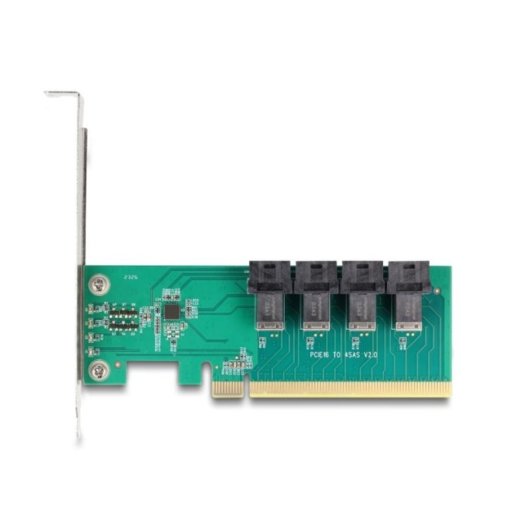 Tarjeta de Interfaz Delock 90777 PCIe x16 4 Puertos SFF-8643 NVMe Low Profile