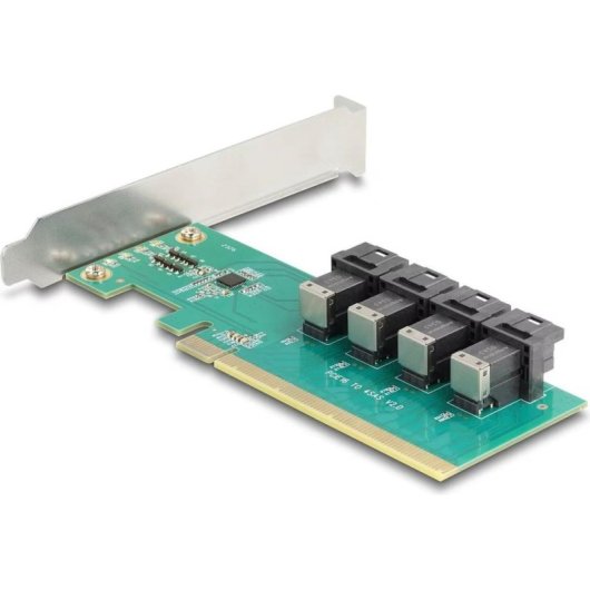 Tarjeta de Interfaz Delock 90777 PCIe x16 4 Puertos SFF-8643 NVMe Low Profile