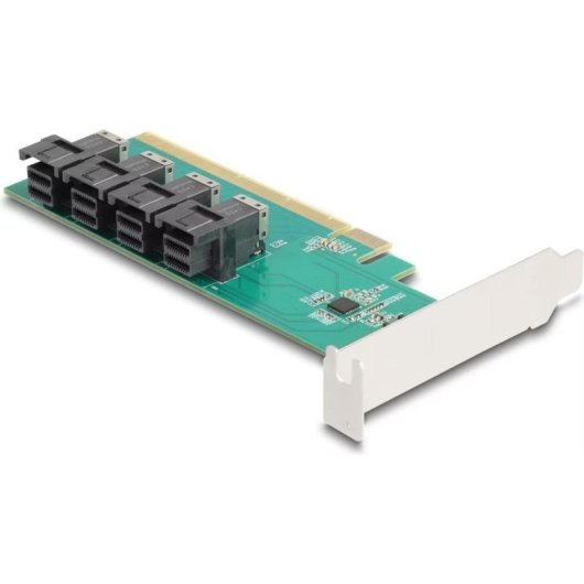 Tarjeta de Interfaz Delock 90777 PCIe x16 4 Puertos SFF-8643 NVMe Low Profile