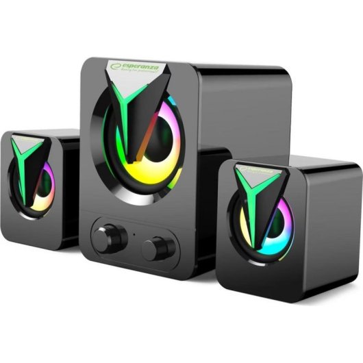 Altoparlanti Esperanza PC 2.1 USB 10W con LED RGB e controllo volume