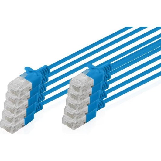 Cable de Red Digitus CAT6 U/UTP Slim 10x0.5m Azul LSZH