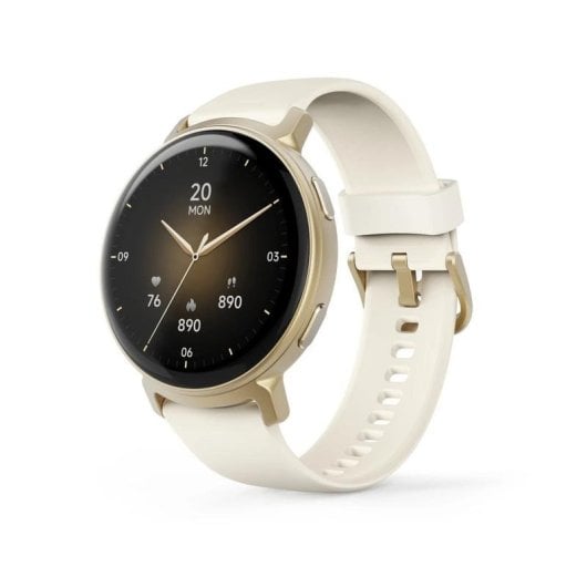 Hama 00178641 Bluetooth GPS 43mm AMOLED Gold Weiß IP68 Pulsmesser SpO2