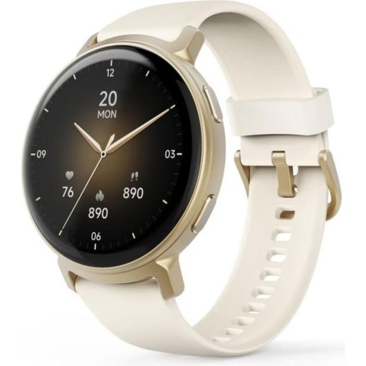 Hama 00178641 Bluetooth GPS 43mm AMOLED Gold Weiß IP68 Pulsmesser SpO2