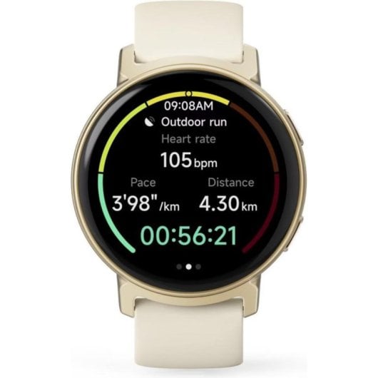 Hama 00178641 Bluetooth GPS 43mm AMOLED Gold Weiß IP68 Pulsmesser SpO2