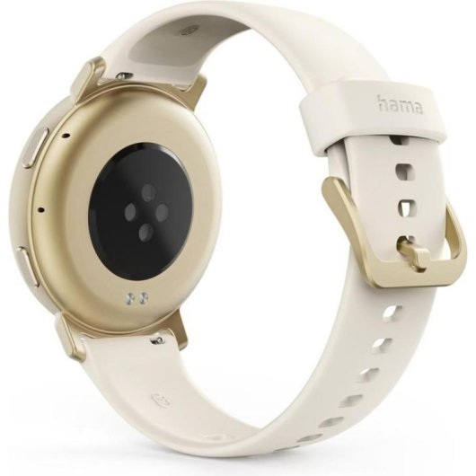 Hama 00178641 Bluetooth GPS 43mm AMOLED Gold Weiß IP68 Pulsmesser SpO2