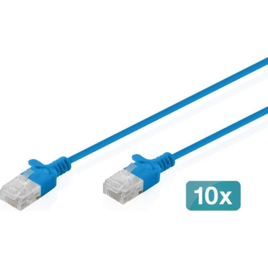 Cavo di Rete Digitus CAT6 U/UTP Slim 1m Blu 10 Unità