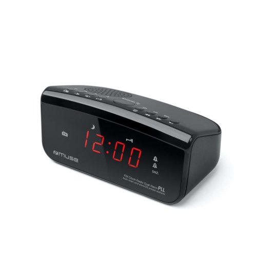 Despertador Muse M-12CR Digital FM LED Vermelho Preto