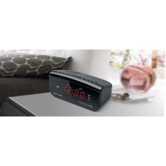 Despertador Muse M-12CR Digital FM LED Vermelho Preto