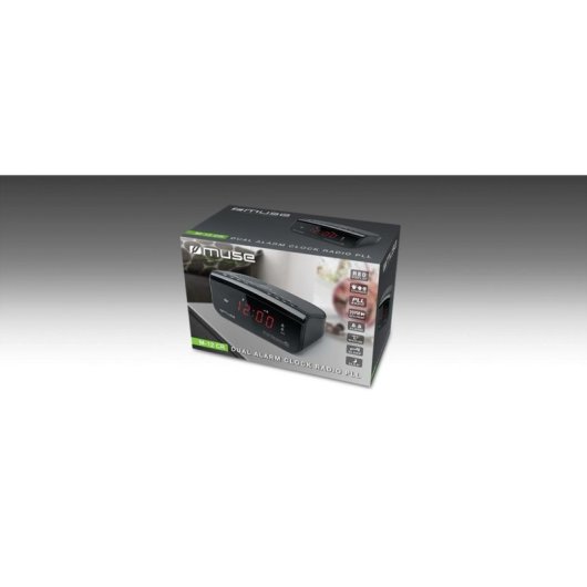 Despertador Muse M-12CR Digital FM LED Vermelho Preto