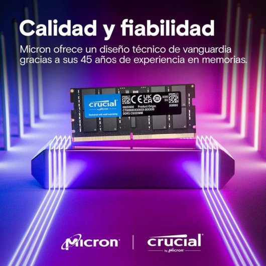 Memoria RAM Crucial CT24G64C52CS5 24GB 1x24GB DDR5 6400MHz CL52 Negro