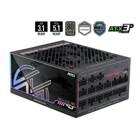Alimentation MSI MPG Ai1300TS PCIE5 1300W 80 PLUS Titanium modulaire